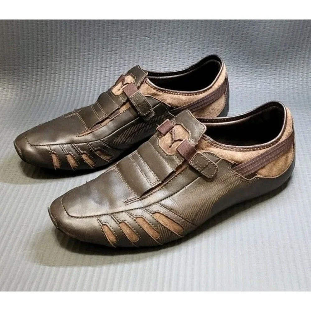 Puma Vedano V Driving Motorsport Shoes Brown Orange 303811 02 Mens Size 11